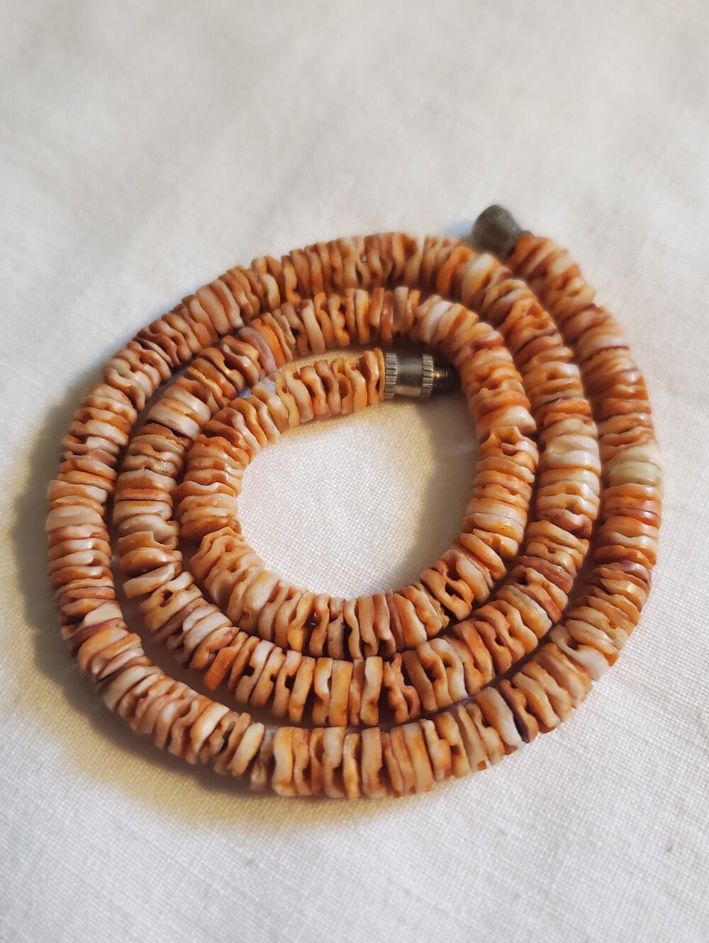 Vintage Heishi Spiny Oyster Shell Necklace 16" Natural Earth/Sea Elements